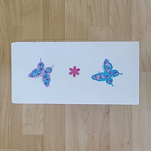 Purpule/Pink Butterfly Wooden jewelry Box & Organizer 9"×10"×4 1/2" - Picture 8 of 12